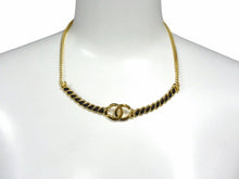 Load image into Gallery viewer, 極美品 CHANEL シャネル ネックレス チョーカー 重量約26.1g I24K刻印 ココマーク レザー メタル GP ゴールド ブラック 24AW 中古 4b003279