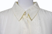 Load image into Gallery viewer, 新品未使用 HERMES エルメス ROBE INSPI LONGUE CHEMISE シルクワンピース 4E0578DE9136 サイズ36 アイボリー 総柄 中古 4b003285