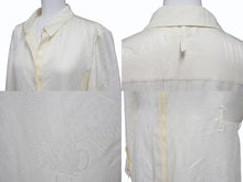 Load image into Gallery viewer, 新品未使用 HERMES エルメス ROBE INSPI LONGUE CHEMISE シルクワンピース 4E0578DE9136 サイズ36 アイボリー 総柄 中古 4b003285