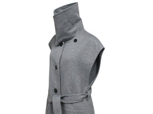 Load image into Gallery viewer, 極美品 HERMES エルメス カシミヤ ジレコート ロングベスト ベストコート サイズ34 セリエボタン グレー 中古 4b003287