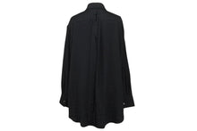 Load image into Gallery viewer, 極美品 HERMES エルメス 総柄シルクシャツ 4E0603DC フランス製 シルク ブラック シルバー金具 サイズ36 中古 4b003290