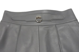 HERMES エルメス ショートパンツ ショーツ サイズ34 ラムレザー グレー 2021年 Dカン オールレザー 美品 中古 4b003292