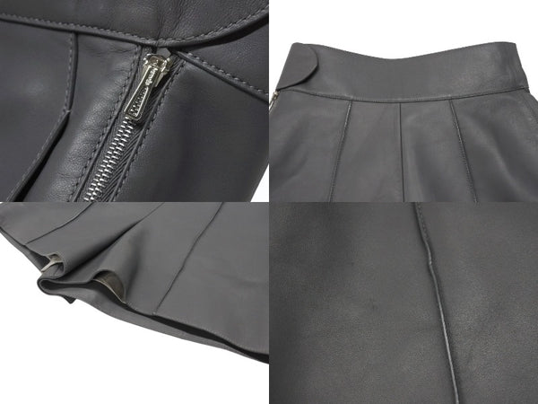HERMES エルメス ショートパンツ ショーツ サイズ34 ラムレザー グレー 2021年 Dカン オールレザー 美品 中古 4b003292