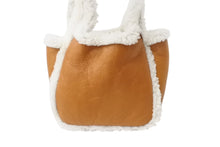 画像をギャラリービューアに読み込む, 新品未使用 PRADA プラダ シアリング ミニハンドバッグ ムートン コニャック ナチュラル 1BA349 中古 4b003300