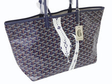 Load image into Gallery viewer, 新品未使用 GOYARD ゴヤール サンルイPM バッグ トートバッグ STLOUIPMLTY12CL12P マーカージュアート スネーク 蛇 ネイビー 中古 4b003302