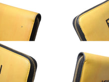 画像をギャラリービューアに読み込む, FENDI フェンディ ラウンドファスナー 長財布 ロゴ 7M0210 レザー ブラック イエロー ゴールド金具 美品 中古 4b003305