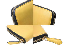 画像をギャラリービューアに読み込む, FENDI フェンディ ラウンドファスナー 長財布 ロゴ 7M0210 レザー ブラック イエロー ゴールド金具 美品 中古 4b003305