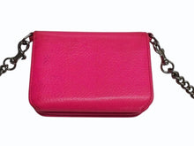 画像をギャラリービューアに読み込む, BALENCIAGA バレンシアガ チェーンミニウォレット 三つ折り財布 ショルダー レザー ピンク シルバー金具 美品 中古 4b003306