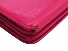 画像をギャラリービューアに読み込む, BALENCIAGA バレンシアガ チェーンミニウォレット 三つ折り財布 ショルダー レザー ピンク シルバー金具 美品 中古 4b003306