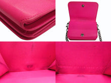 画像をギャラリービューアに読み込む, BALENCIAGA バレンシアガ チェーンミニウォレット 三つ折り財布 ショルダー レザー ピンク シルバー金具 美品 中古 4b003306