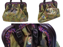 Load image into Gallery viewer, 極美品 CHANEL シャネル エンブロイダリー グラフィティ がま口 ハンドバッグ カーキ A92791 アンティークシルバー金具 中古 4b003342