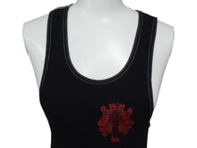 画像をギャラリービューアに読み込む, CHROME HEARTS クロムハーツ ダガー ホースシュー NYC限定 タンクトップ トップス コットン ブラック レッド サイズM 美品 中古 4b003344