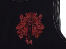 画像をギャラリービューアに読み込む, CHROME HEARTS クロムハーツ ダガー ホースシュー NYC限定 タンクトップ トップス コットン ブラック レッド サイズM 美品 中古 4b003344