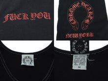 画像をギャラリービューアに読み込む, CHROME HEARTS クロムハーツ ダガー ホースシュー NYC限定 タンクトップ トップス コットン ブラック レッド サイズM 美品 中古 4b003344