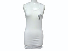 画像をギャラリービューアに読み込む, 極美品 CHROME HEARTS クロムハーツ タンクトップ サイズM CHクロス ホースシュー NEW YORK FUCK YOU ホワイト 中古 4b003346