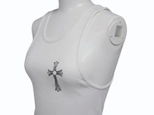 画像をギャラリービューアに読み込む, CHROME HEARTS クロムハーツ タンクトップ サイズM CHクロス ホースシュー プリント NEW YORK ホワイト 美品 中古 4b003347