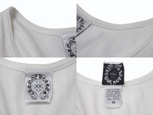 画像をギャラリービューアに読み込む, CHROME HEARTS クロムハーツ タンクトップ サイズM CHクロス ホースシュー プリント NEW YORK ホワイト 美品 中古 4b003347