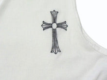 画像をギャラリービューアに読み込む, CHROME HEARTS クロムハーツ ラージクロス ホースシュー タンクトップ U.S.A製 コットン ホワイト ブラック サイズM 良品 中古 4b003348