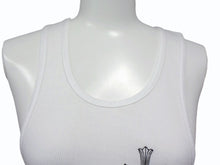 画像をギャラリービューアに読み込む, CHROME HEARTS クロムハーツ タンクトップ CHクロス ホースシューロゴ アメリカ製 コットン ブラック ホワイト サイズM 美品 中古 4b003349