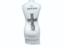 画像をギャラリービューアに読み込む, CHROME HEARTS クロムハーツ タンクトップ サイズM ケルティッククロス スクロールラベルロゴ プリント ホワイト 美品 中古 4b003350