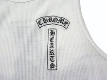 画像をギャラリービューアに読み込む, CHROME HEARTS クロムハーツ タンクトップ サイズM ケルティッククロス スクロールラベルロゴ プリント ホワイト 美品 中古 4b003350