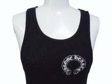 画像をギャラリービューアに読み込む, CHROME HEARTS クロムハーツ タンクトップ CHクロス ホースシューロゴ アメリカ製 コットン ブラック ホワイト サイズM 良品 中古 4b003353