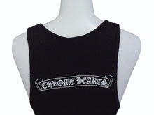 画像をギャラリービューアに読み込む, CHROME HEARTS クロムハーツ タンクトップ CHクロス ホースシューロゴ アメリカ製 コットン ブラック ホワイト サイズM 良品 中古 4b003353
