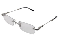 画像をギャラリービューアに読み込む, 極美品 CHROME HEARTS クロムハーツ PILLS III メガネ シルバー925 55☐20-144 アイウェア フローラル CHプラス スクエア シルバー金具 中古 4b003357