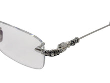 画像をギャラリービューアに読み込む, 極美品 CHROME HEARTS クロムハーツ PILLS III メガネ シルバー925 55☐20-144 アイウェア フローラル CHプラス スクエア シルバー金具 中古 4b003357