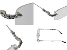 画像をギャラリービューアに読み込む, 極美品 CHROME HEARTS クロムハーツ PILLS III メガネ シルバー925 55☐20-144 アイウェア フローラル CHプラス スクエア シルバー金具 中古 4b003357
