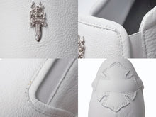 画像をギャラリービューアに読み込む, 新品同様 CHROME HEARTS クロムハーツ スニーカー スリッポン CHプラス レザーパッチ ダガー レザー ラバー サイズ43 ホワイト 中古 4b003359