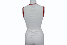 画像をギャラリービューアに読み込む, DOLCE&amp;GABBANA ドルチェ＆ガッバーナ タンクトップ ノースリーブ ブランドロゴ コットン ホワイト レッド サイズ26/40 美品 中古 4b003363