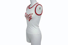 画像をギャラリービューアに読み込む, DOLCE&amp;GABBANA ドルチェ＆ガッバーナ タンクトップ ノースリーブ ブランドロゴ コットン ホワイト レッド サイズ26/40 美品 中古 4b003363