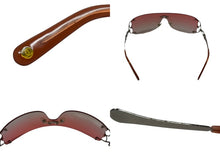 画像をギャラリービューアに読み込む, CHANEL シャネル シールド サングラス 2044 C103 サイズ125 ココマーク ラインストーン ピンク グラデーションレンズ 良品 中古 4b003364