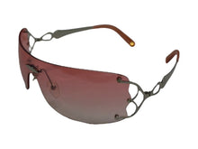 画像をギャラリービューアに読み込む, CHANEL シャネル シールド サングラス 2044 C103 サイズ125 ココマーク ラインストーン ピンク グラデーションレンズ 良品 中古 4b003364