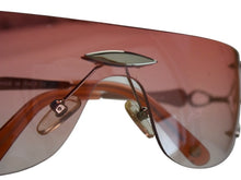 画像をギャラリービューアに読み込む, CHANEL シャネル シールド サングラス 2044 C103 サイズ125 ココマーク ラインストーン ピンク グラデーションレンズ 良品 中古 4b003364