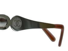 画像をギャラリービューアに読み込む, CHANEL シャネル シールド サングラス 2044 C103 サイズ125 ココマーク ラインストーン ピンク グラデーションレンズ 良品 中古 4b003364