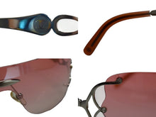 画像をギャラリービューアに読み込む, CHANEL シャネル シールド サングラス 2044 C103 サイズ125 ココマーク ラインストーン ピンク グラデーションレンズ 良品 中古 4b003364