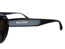 画像をギャラリービューアに読み込む, MIUMIU ミュウミュウ キャットアイ サングラス アイウェア SMU01V サイズ55□19 140 ブラック ゴールド 良品 中古 4b003366