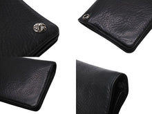 画像をギャラリービューアに読み込む, CHROME HEARTS クロムハーツ 2ジップ クロス ボタンズ ブラック ヘビー レザー ウォレット 財布 レザー シルバー925 ブラック 美品 中古 4b003378