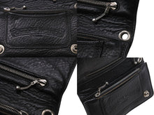 画像をギャラリービューアに読み込む, CHROME HEARTS クロムハーツ 2ジップ クロス ボタンズ ブラック ヘビー レザー ウォレット 財布 レザー シルバー925 ブラック 美品 中古 4b003378