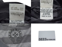 画像をギャラリービューアに読み込む, CHROME HEARTS クロムハーツ バックプリントボーダー 半袖Ｔシャツ グレー ブラック シルバー レッド サイズ3T 美品 中古 4b003380