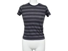 画像をギャラリービューアに読み込む, CHROME HEARTS クロムハーツ バックプリントボーダー 半袖Ｔシャツ グレー ブラック シルバー レッド サイズ3T 美品 中古 4b003380