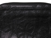 画像をギャラリービューアに読み込む, CHROME HEARTS クロムハーツ バンクローバーセメタリクロスラウンドジップレザーウォレット 二つ折り財布 レザー シルバー925 ブラック 美品 中古 4b003383