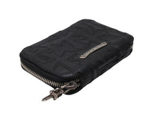 画像をギャラリービューアに読み込む, CHROME HEARTS クロムハーツ バンクローバーセメタリクロスラウンドジップレザーウォレット 二つ折り財布 レザー シルバー925 ブラック 美品 中古 4b003383