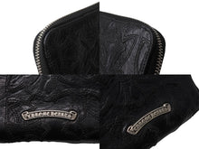 画像をギャラリービューアに読み込む, CHROME HEARTS クロムハーツ バンクローバーセメタリクロスラウンドジップレザーウォレット 二つ折り財布 レザー シルバー925 ブラック 美品 中古 4b003383