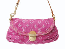 画像をギャラリービューアに読み込む, 極美品 LOUIS VUITTON ルイヴィトン ミニプリーティ ワンショルダーバッグ M95216 モノグラム デニム ピンク 中古 4b003394
