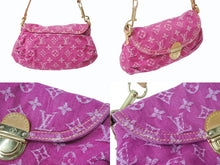 画像をギャラリービューアに読み込む, 極美品 LOUIS VUITTON ルイヴィトン ミニプリーティ ワンショルダーバッグ M95216 モノグラム デニム ピンク 中古 4b003394