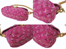 画像をギャラリービューアに読み込む, 極美品 LOUIS VUITTON ルイヴィトン ミニプリーティ ワンショルダーバッグ M95216 モノグラム デニム ピンク 中古 4b003394