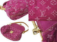画像をギャラリービューアに読み込む, 極美品 LOUIS VUITTON ルイヴィトン ミニプリーティ ワンショルダーバッグ M95216 モノグラム デニム ピンク 中古 4b003394